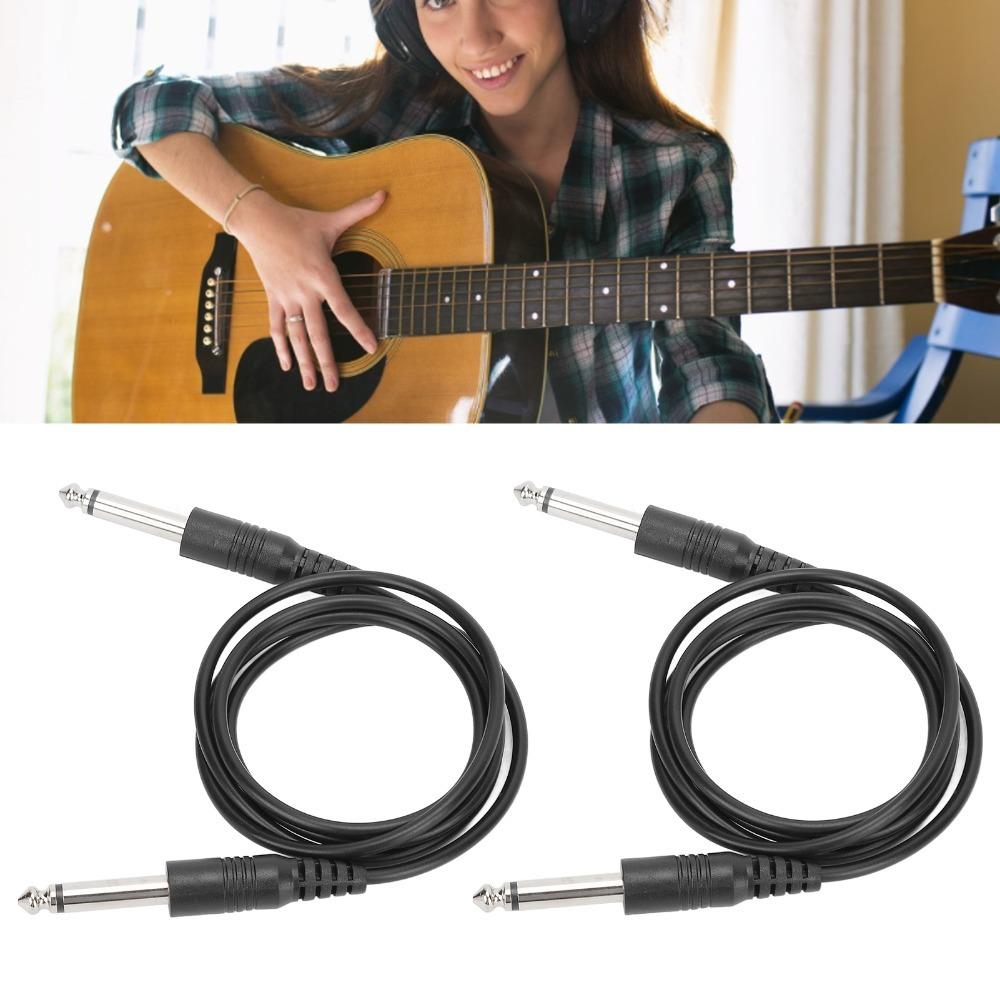 2PCS 3.3ft 6.35mm To 6.35mm Single-channel 1/4in Straight To Straight Guitar Cord  Audio Mixer