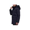 Adidas Solid Color Letter Print Hooded Mid-Length Down Jacket Men Outerwear Navy-Blue CK0970