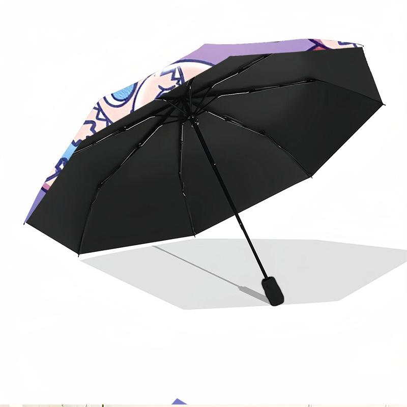 Labubu Print Automatic Open Close Umbrella, Portable Foldable Umbrella, for Outdoor Commute Camping Trip, Ideal Birthday Gift