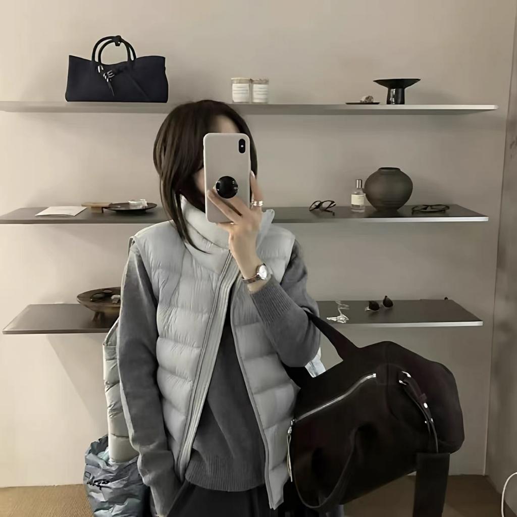 Autumn and winter new down jacket vest women's short stand-up collar versatile white duck down vest vest jacket