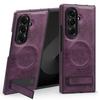 For Samsung Galaxy Z Fold7 5G Case Compatible with MagSafe Kickstand Leather Phone Back Cover