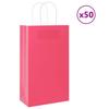 Paper Shopping Bags 50 pcs with Handles Pink 21 x 11 x 36 cm