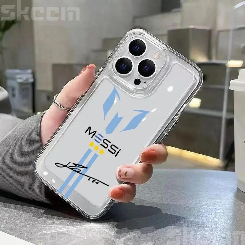 MESSi Football Transparent Phone Case For iPhone 15 16 14 13 12 11 Pro Max Mini X XS XR 7 8 15 Plus Shockproof Soft Cover