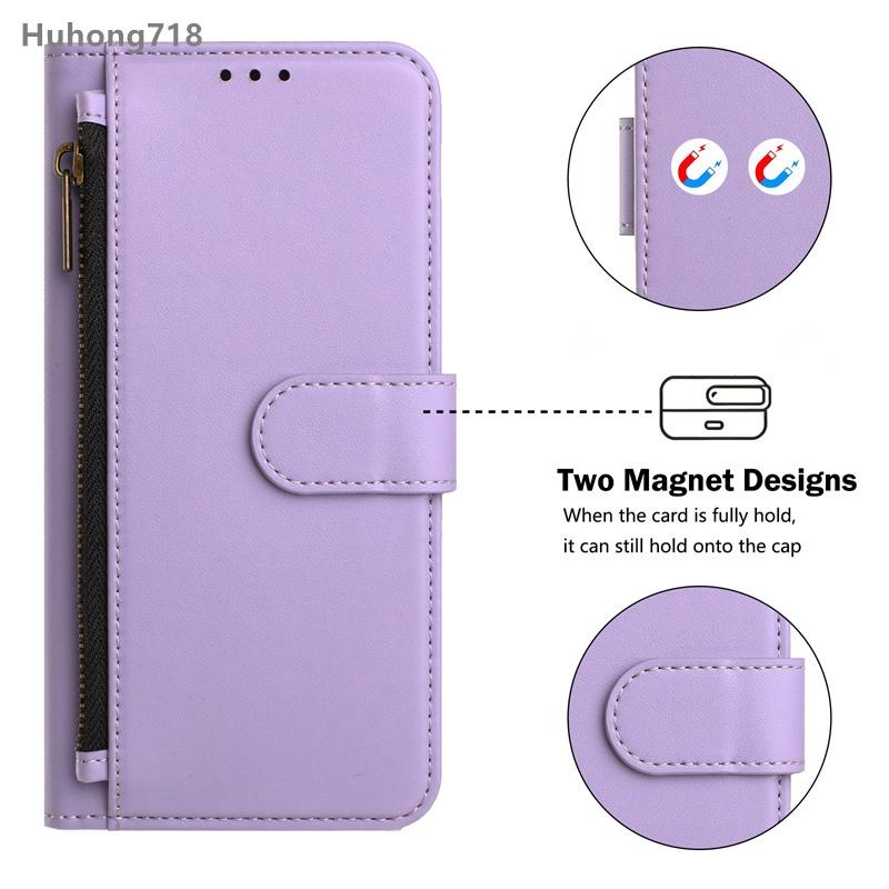 For Honor X6 X6A X6B X6S X7A X7b X7C X7E X8 X8A X8B X9 X9A X9b 4G 5G Case Zipper Coin Purse Flip Leather Cover Crossbody Bag Wireless Charging