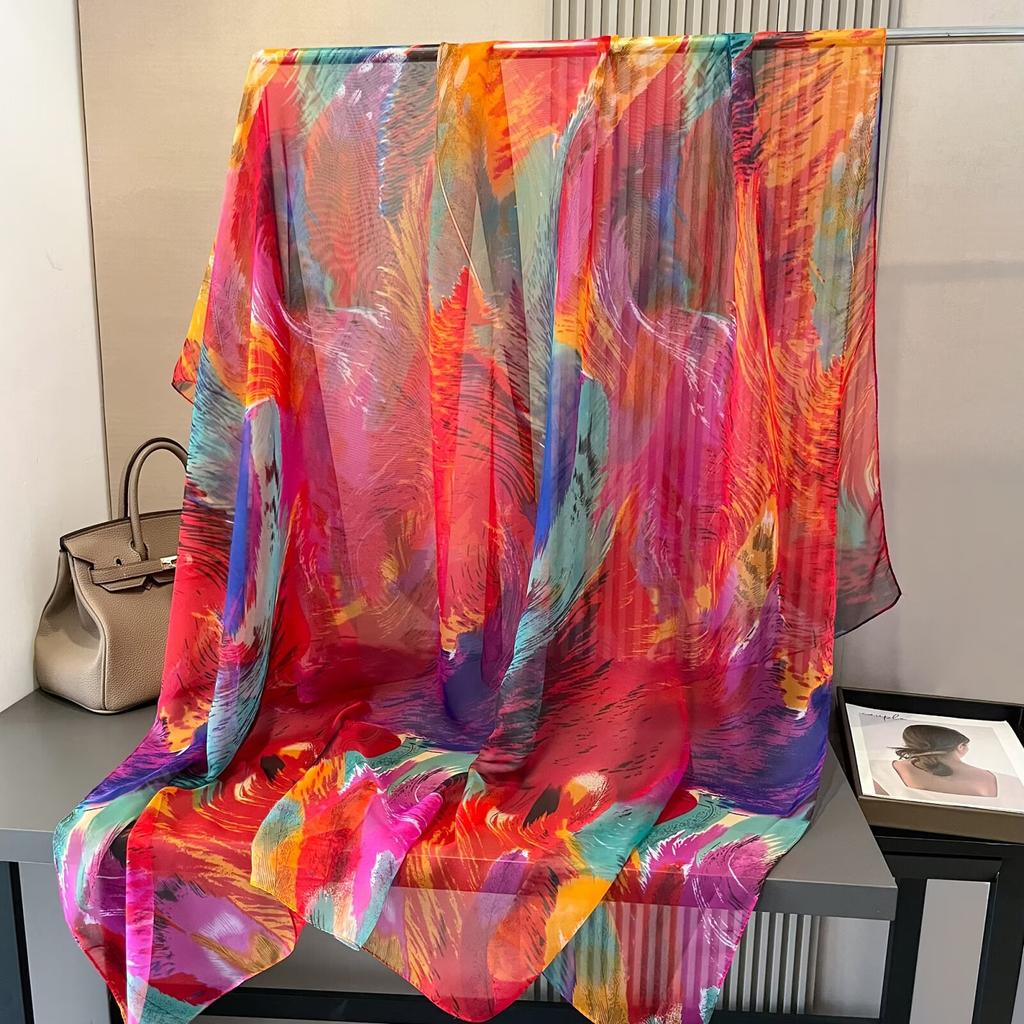 Damski szal wysokiej klasy, nowy, duży, modny, wszechstronny i stylowy szal wiosenno-letni, szal-krem przeciwsłoneczny dla mamy