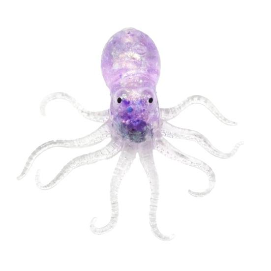 Clear Glitter Octopus Toy Stress Fidget Toy Relief Octopus Simulated Sea Animal Squeeze Sensory Toy