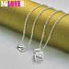 925 Sterling Silver 18 Inch Cubic AAA Zircon Pendant Necklace Jewelry