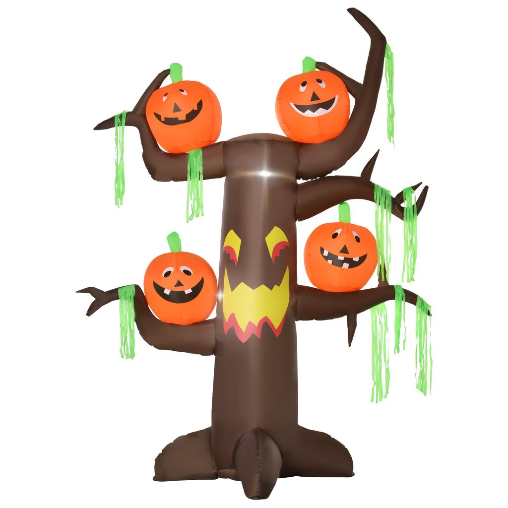 Inflatable Spooky Tree Pumpkin Halloween Decoration Figure Air Figure with LED Lighting, Polyester, 180x80x240cm