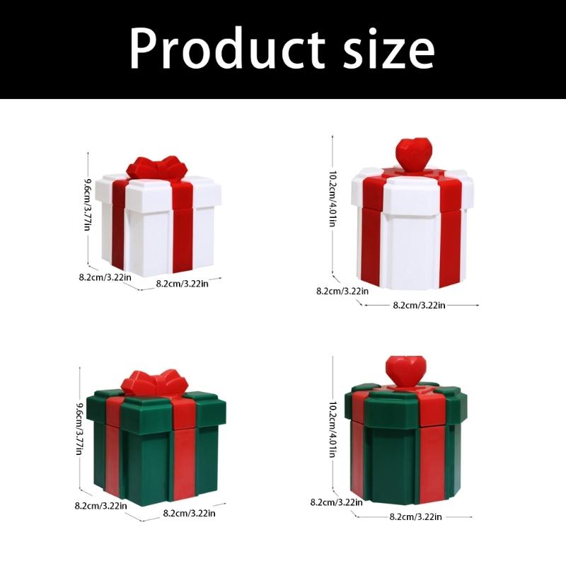Plastic Holiday Gift Box With Heart Bowknot Decoration For Christmas Party Supplies Home Or Office Festival Decorations