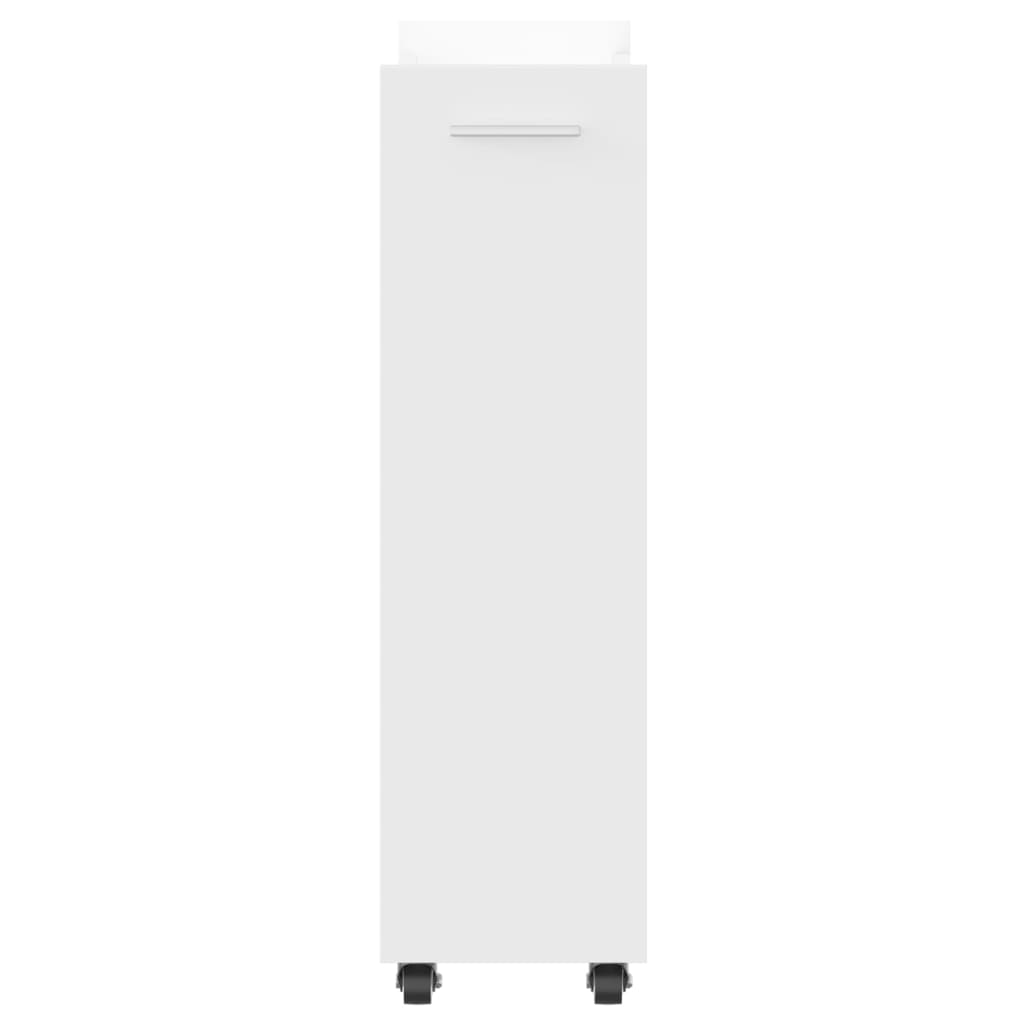 Cabinet with Casters White 60 x 22 x 79 cm Engineered Wood