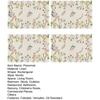 4Pcs Floral Linen Placemats 30x45cm Washable Reusable Heat-Resistant Table Mats with Plant Flower