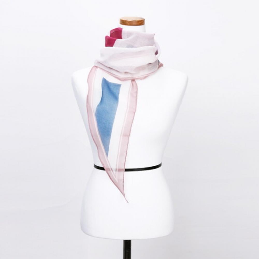 Shop Spring Chiffon Color Block Premium Scarf Pink Drn Wsc 0099