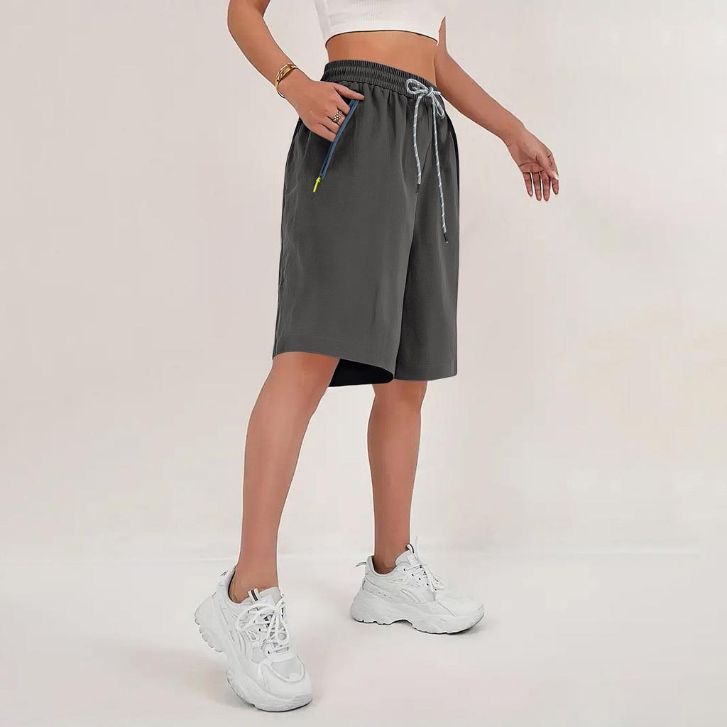 Women's Summer Work Pants Are Loose Comfortable Casual Fashionable With Multiple Pockets And Color Shorts