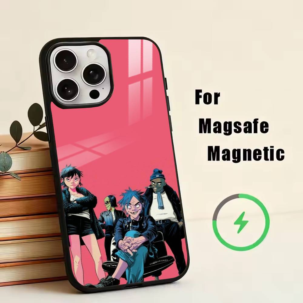C-Gorillaz Anime Phone Case For iPhone17,16,15,14,13,12,11 Plus,Pro Magnetic with Magsafe Wireless Charging