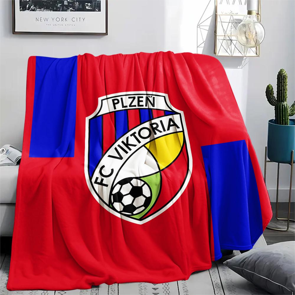 1pz Coperta in Flanella con Stampa FC Viktoria Plzen, Alta qualità per Tutte le Stagioni, Decorazione per la Casa, Calore e Comfort, Perfetta per Regali di Natale