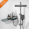 VGX Thermostatic Shower System Intelligent Digital Bathroom Shower Faucet Set Temperature Display Rainlfall Bathroom Shower Set