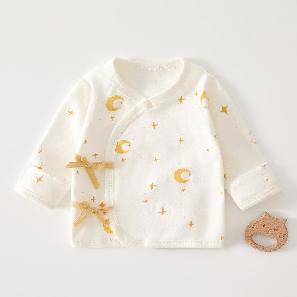 Newborn Baby Long-Sleeve Pure Cotton Top - 0-3 Months, Spring/Autumn