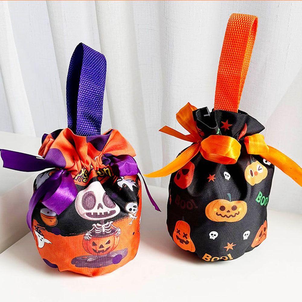 Pumpkin Pattern Design Halloween Treat Bags Portable Goodie Bag with Handle Party Supplies