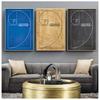 Fibonacci Spiral Patent Wall Art Canvas Painting Golden Ratio Postere și imprimeuri Vintage Blueprint Idee cadou Stiinta Decorare