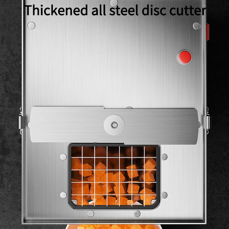 Multifunktionale Gemüsewürfel-Schneidemaschine Elektrischer Würfelschneider Kartoffel Zwiebel Karottenwürfelschneider Obst- und Gemüseschneidemaschine