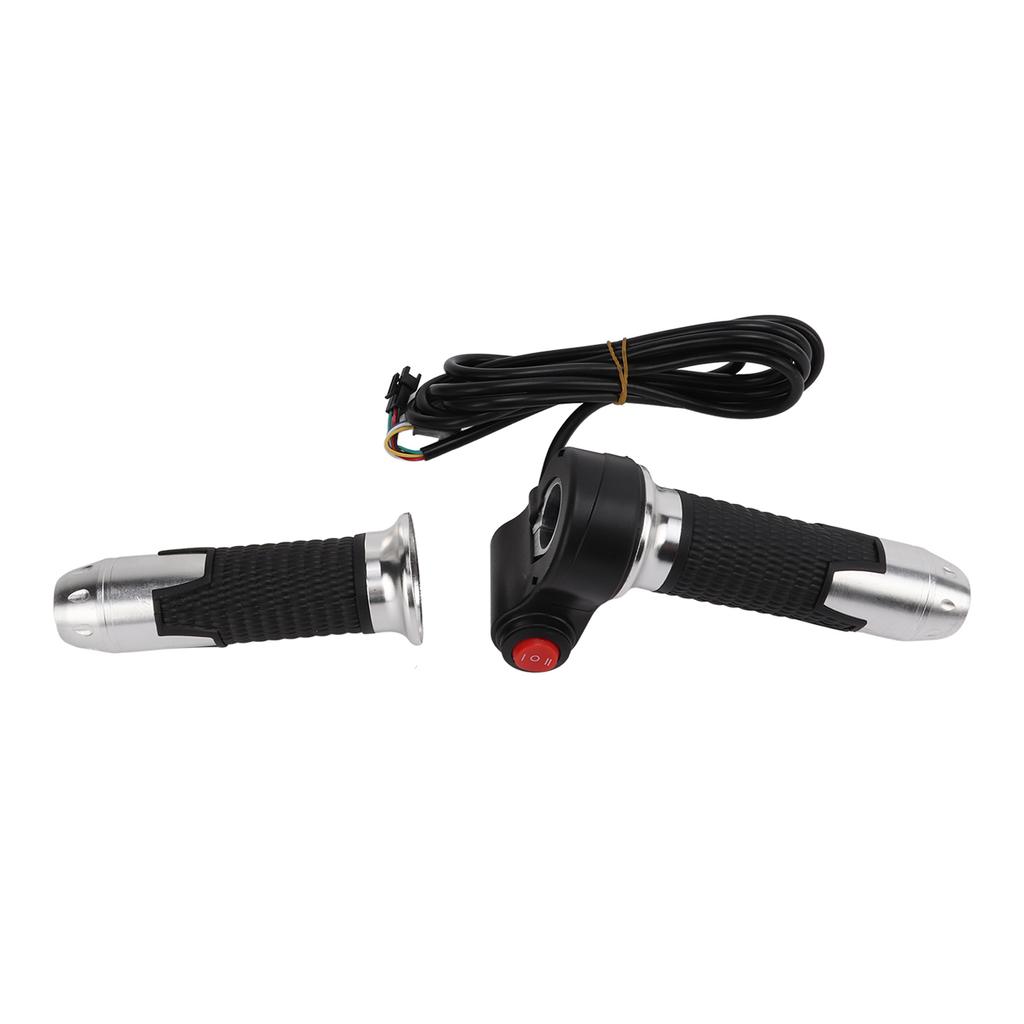 1 Pair set Twist Throttle Grip Handlebar Electric Vehicle Accessories 12V‑99V ( No Display of Three Speed)Silver