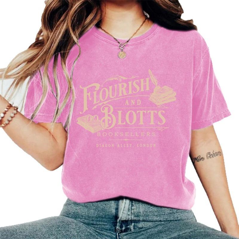 Women's Pure Cotton Washed and Aged Short-sleeved Fashionable T-shirt