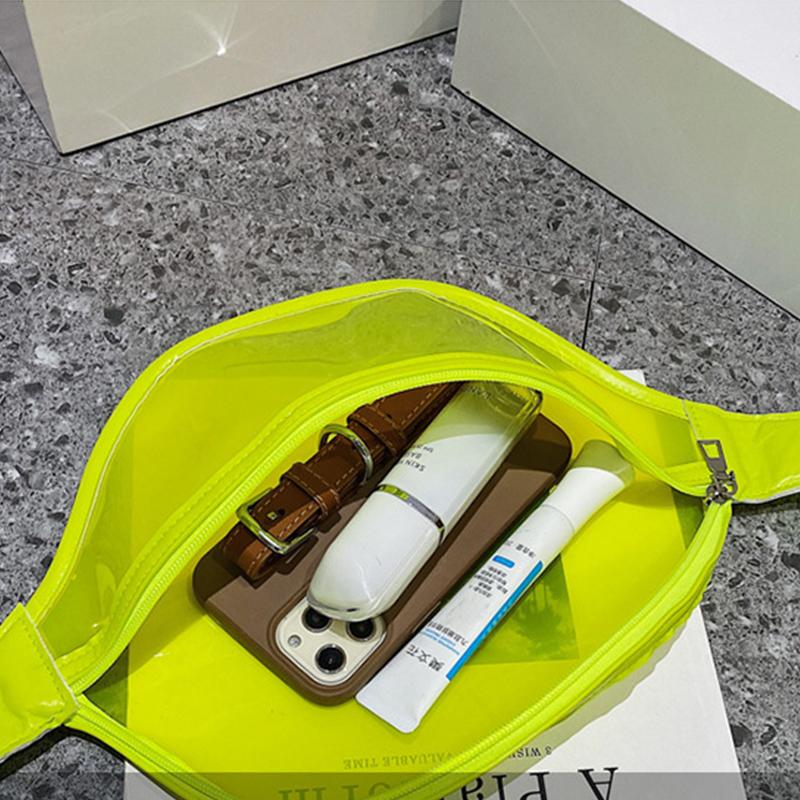 Women Waterproof Fanny Pack Fashion Laser Clear Waist Bags Transparent Shoulder Bag Travel Crossbody Chest Bags