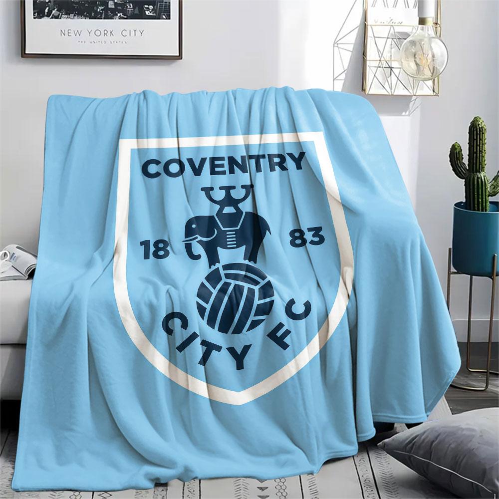 Coventry City Printed Flannel Blanket, Soft Throw for Bedroom Sofa, Washable, Christmas Present, Great Gift.