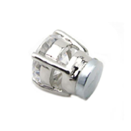 Earrings 4 Claws Design Non-Piercing Alloy Magnet Rhinestone Inlaid Ear Stud for Party