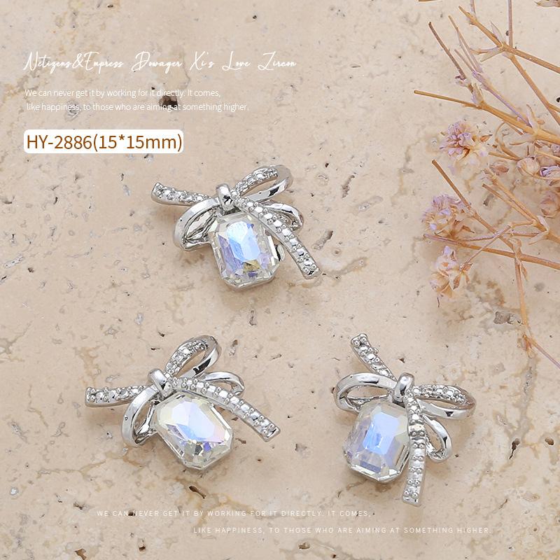 3Pcs Diy Nail Art Decoration 3D Bow-Knot Nail Art Charm  Nail Drill For Manicure Design Accessory
