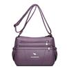 Borsa da donna in morbida pelle, grande capacità, borsa per mamma di mezza età, borsa a tracolla multistrato, borsa per cellulare, piccola borsa quadrata