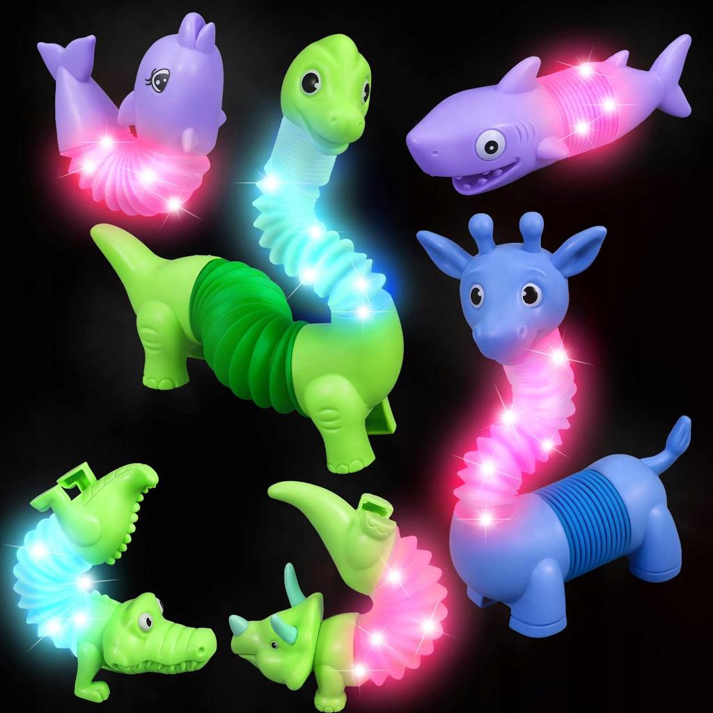 Sensory Caterpillar Dolphin Anti-Stress Pop Tube LED Luminous Toy