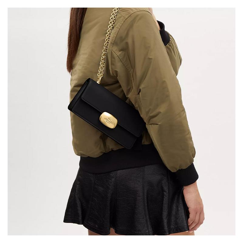 Coach Eliza 23 tinta unita tracolla non rimovibile borsa a spalla crossbody in pelle di vitello media da donna