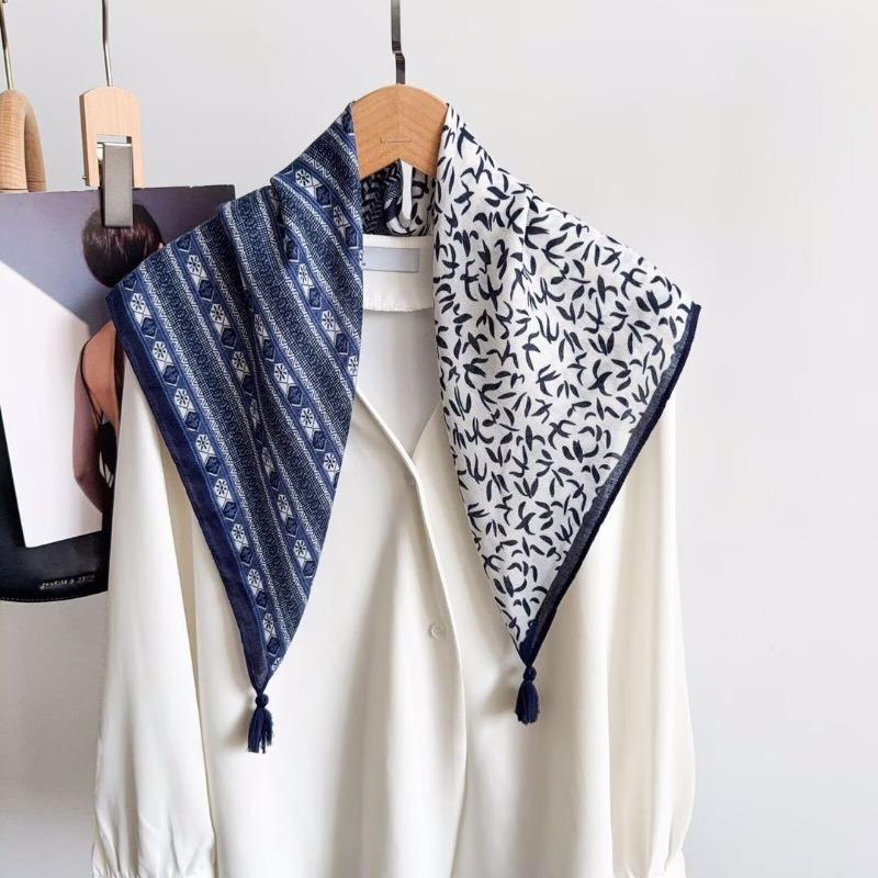 Vintage Tassel Square Scarf Women S Versatile Elegant Shawl