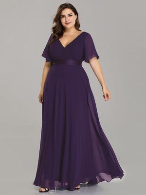Ever-Pretty Women's Plus Size Double V-Neck Evening Party Maxi Dress
