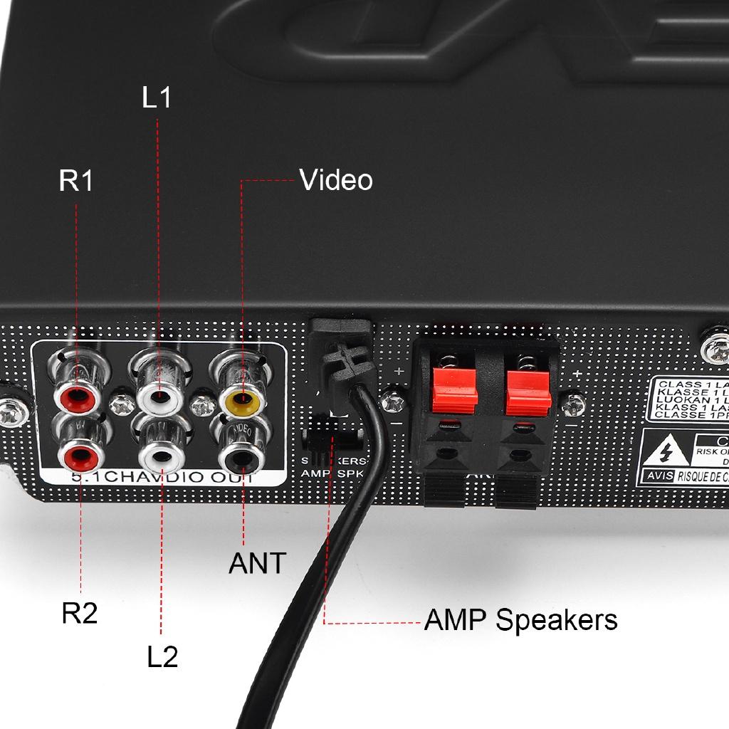 100-240V 50-60Hz DVD Player Compact Multi Region Free Full HD Mic USB Port With Remote Control Black Plastic EU
