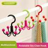 Household 6-Claw Rotating Hook Bag Rack Multi-Functional Bag Hanger with Shoulder Strap, Dormitory Storage Gadget