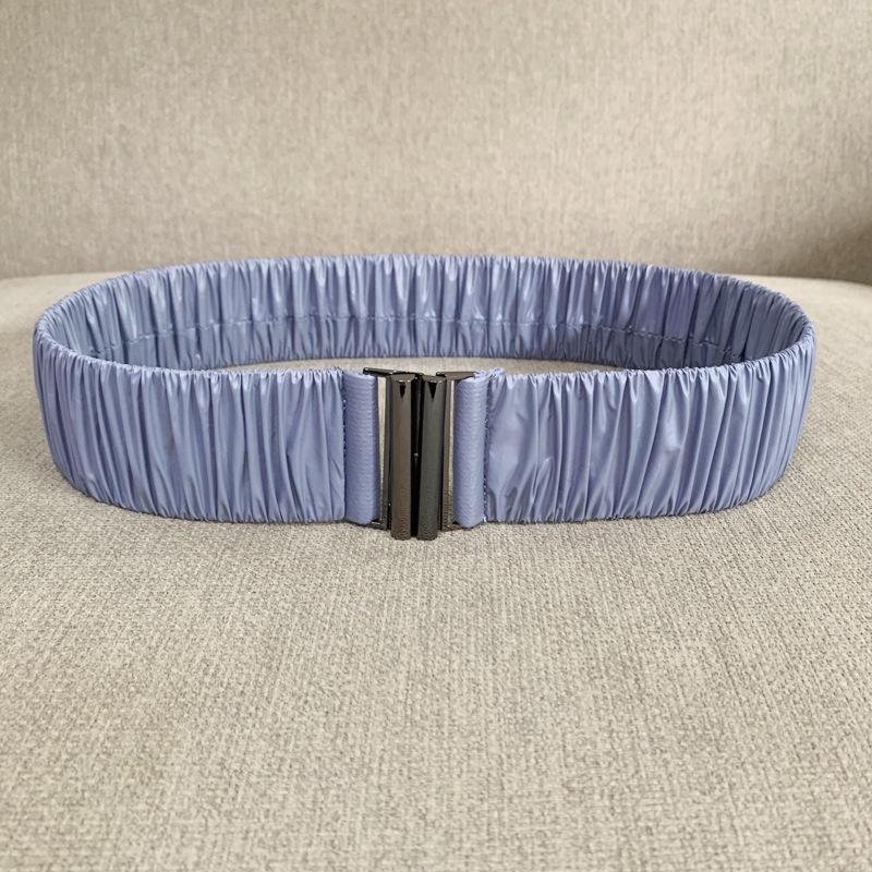 Down Fabric Smooth Elastic Belt, Pleated Elastic Waist Seal, Women's Wide Hundred with Down Waist