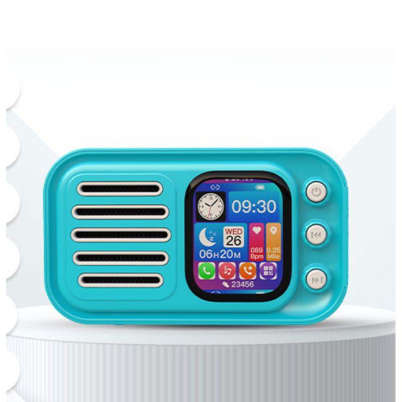 Tragbarer, kabelloser Bluetooth-Lautsprecher für Zuhause, im Freien, Handheld, Desktop, Songtextanzeige, Touchscreen, Wecker, Zeitanzeige