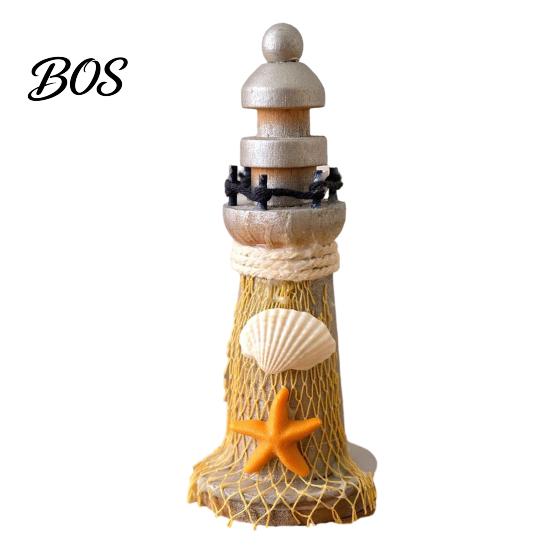 Hand Polished Wooden Figurine Rustic Wood Lighthouse Figurine, Nautical Ocean Beach Sculpture, Souvenir Decoration Handcrafted Coastal Tabletop