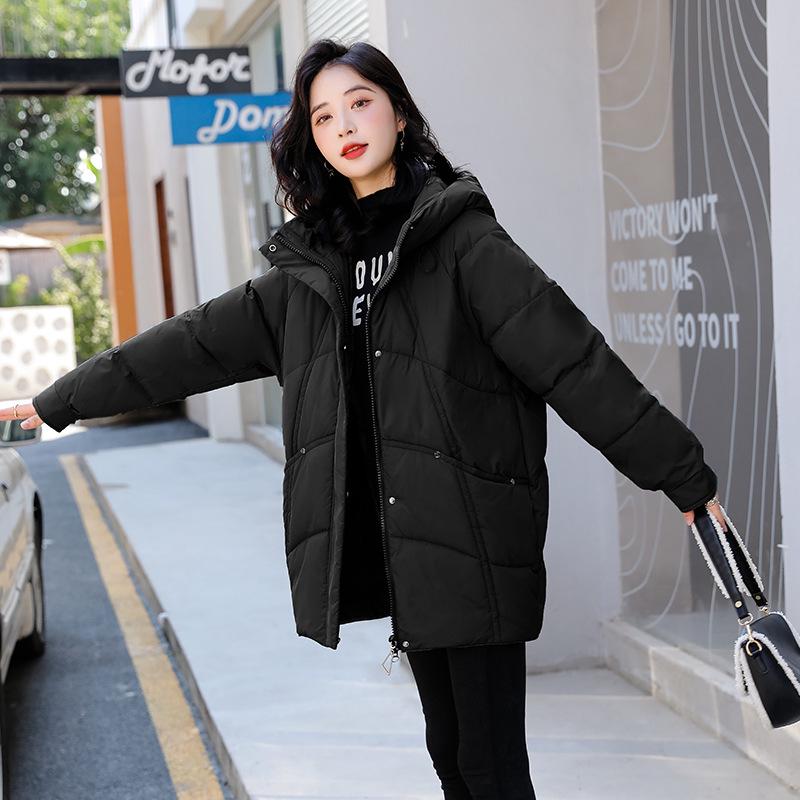 Women's Mid-Length Down Cotton Coat 2023: Hot Style, New Plus Size, Thick, Fashionable, Loose, Warm Cotton-Padded Jacket