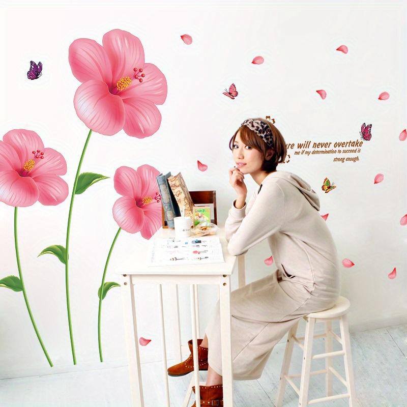 Removable Wall Stickers, Romantic Flowers, Living Room, Bedroom, Home Decor, Murals