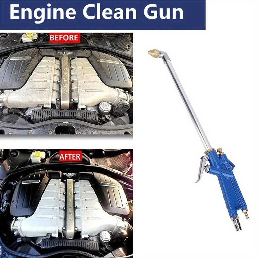 Air Spray Gun Pneumatic Cleaning Tool Adjustable Pressure 109cm Flexible Hose Engine Compartment Cleaner EU
