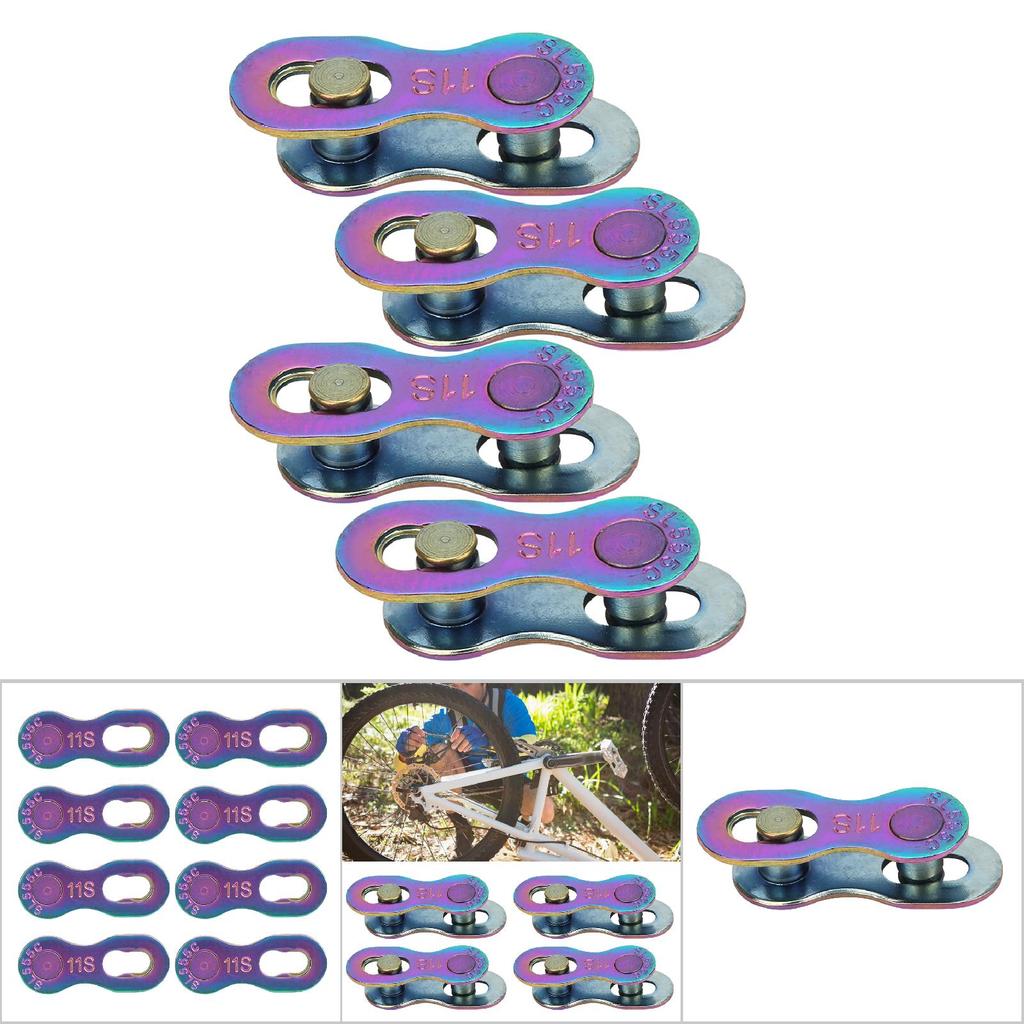 4Pair Steel Bike Bicycle 11Speed Chain Missing Link Connector Parts Cycling Accessorycolorful