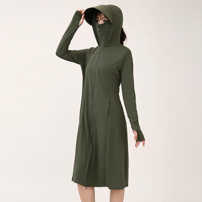 

XIN SHENG XIANG Женская худи с капюшоном и маской для лица из ледяного шелка для защиты от солнца