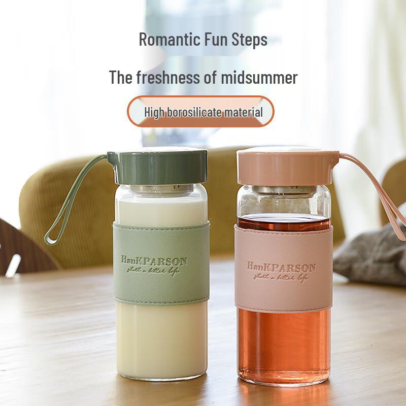 Stylish High Borosilicate Glass Water Cup with Portable Handle