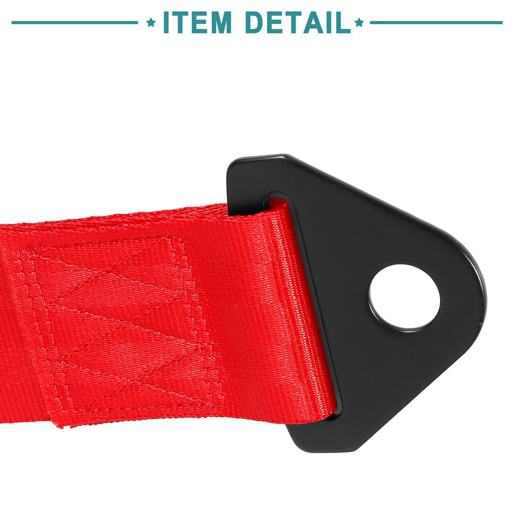 ACROPIX 2 Pcs Universal Red Tow Hook Bumper Trailer Belt