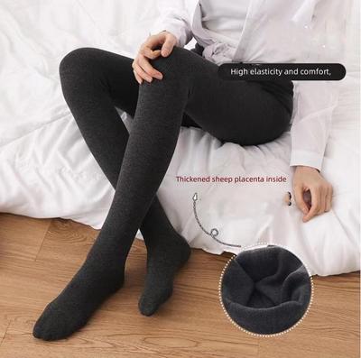 1 Stück Schritt auf Hosen Verdickung Winter Frauen elastische warme Leggings Samt Strumpfhosen Fleece dicke Strumpfhosen Strumpfhosen Boden Strumpfhosen