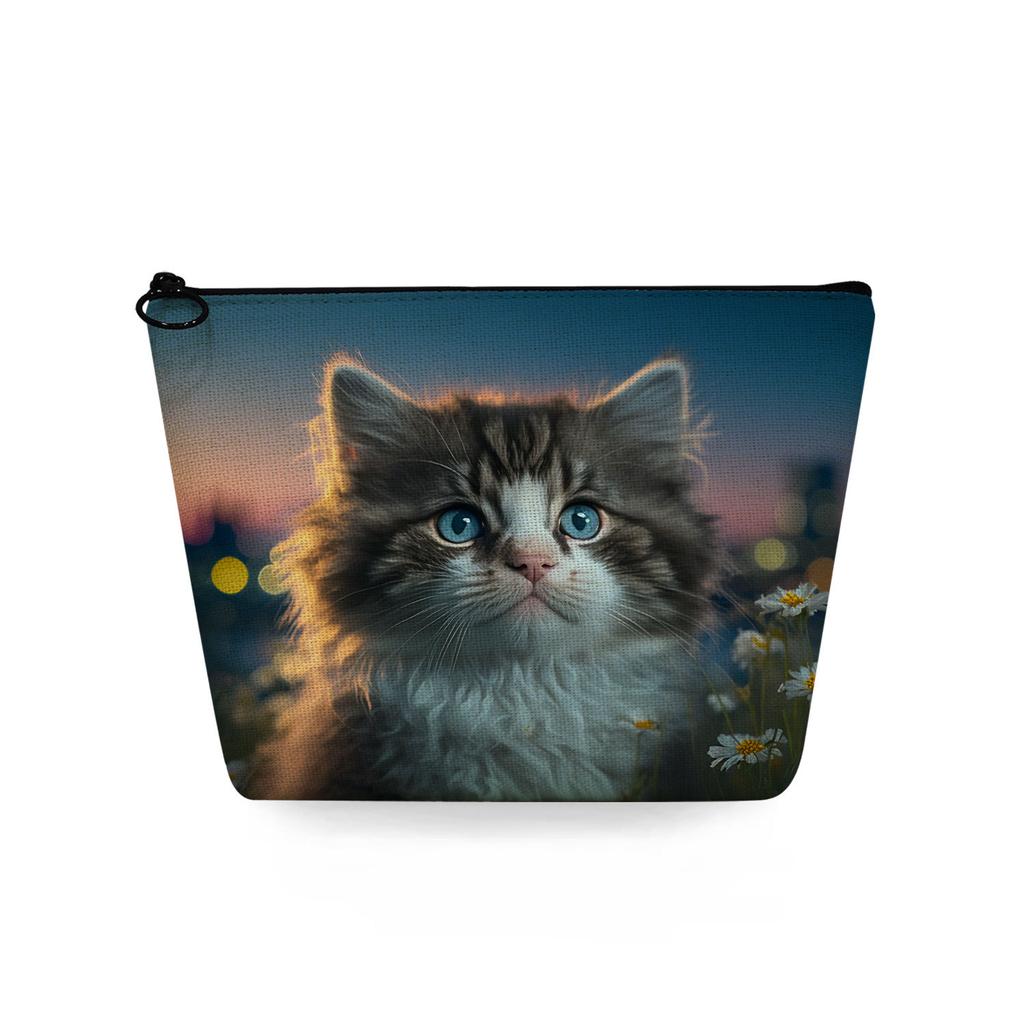 Women Cat Print Cosmetic Bag Toiletries Organize Travel Storage Case 6771