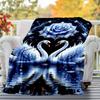 1pc Swan Love Outdoor Flannel Blanket Soft Warm All-Season Throw for Sofa Bed Car Camping Office, Cozy Gift Idea1192S
